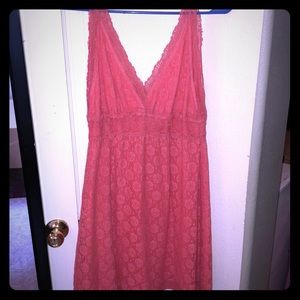 coral lace summer dress